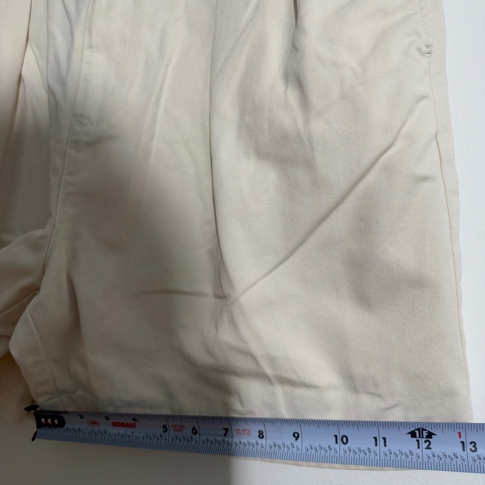 Tommy Hilfiger Khaki Pleated Cotton Shorts Size 38 - Picture 10 of 11